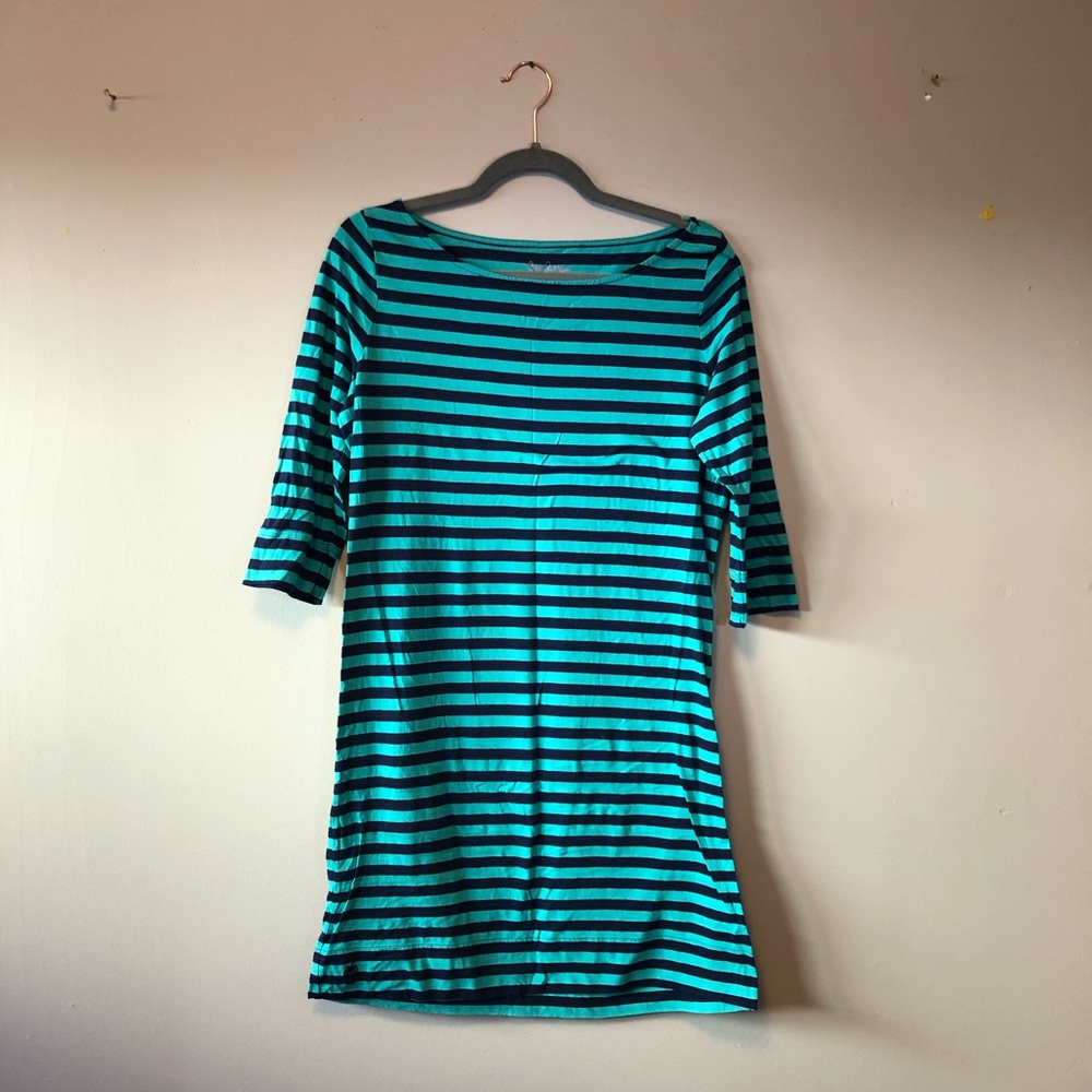 Lilly Pulitzer Teal and Black Striped Dress